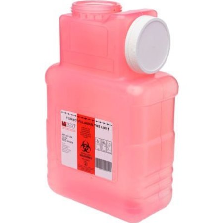 POST MEDICAL 1.5 Gallon Leak-tight Sharps Container with Locking Screw Cap, Translucent Red, 22/CS 2201-LPR-22